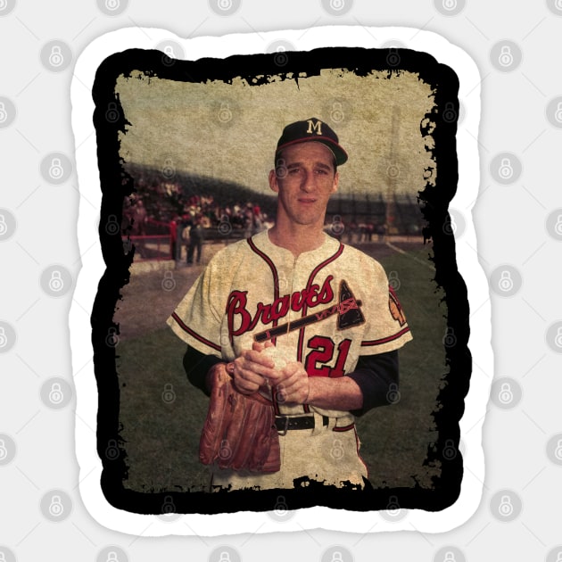 Warren Spahn in Atlanta Braves Sticker by agus iteng